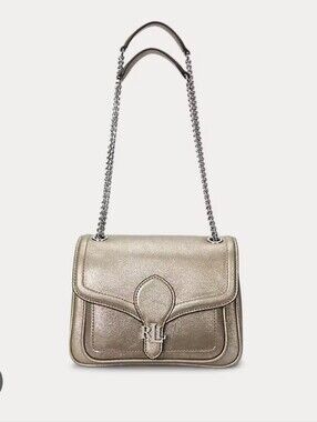 Ralph Lauren Antique Silver Metallic Small Bradley Bag